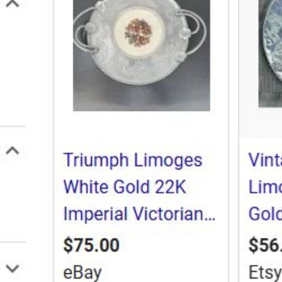 VTG Limoges platter with handles 22k white gold Triumph style made for Faberware - Picture 9 of 9